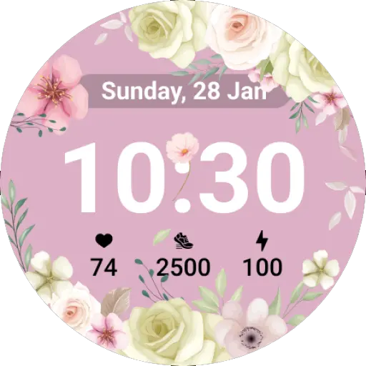 G011 Flowers Pastel Watch Face