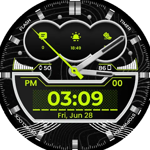 G013 Neon Hybrid Watch Face