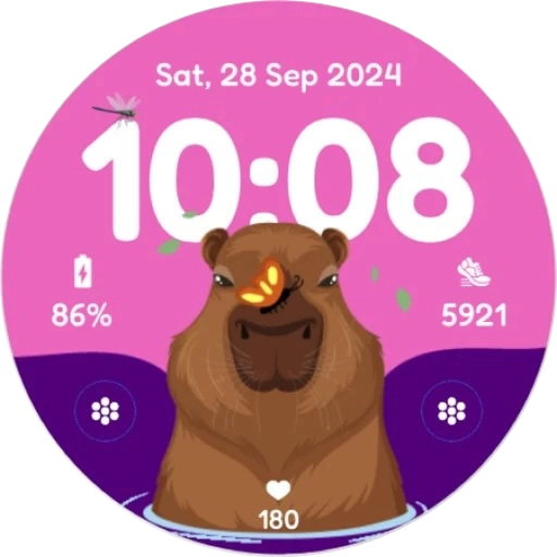 G051 Cute Capybara Watch Face